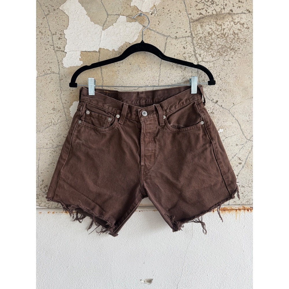 Levi's Brown Distressed Denim Jean Shorts